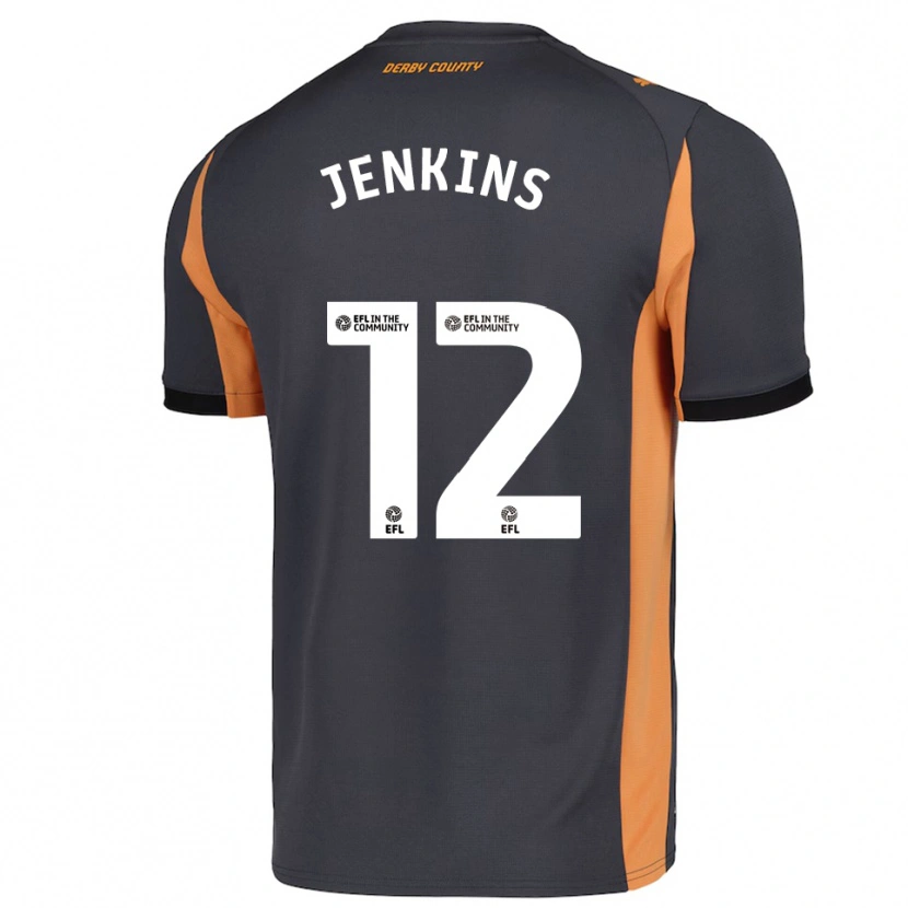 DanxenキッズCamille Jenkins#12グレー オレンジ 黒アウェイシャツ2025/26ジャージーユニフォーム