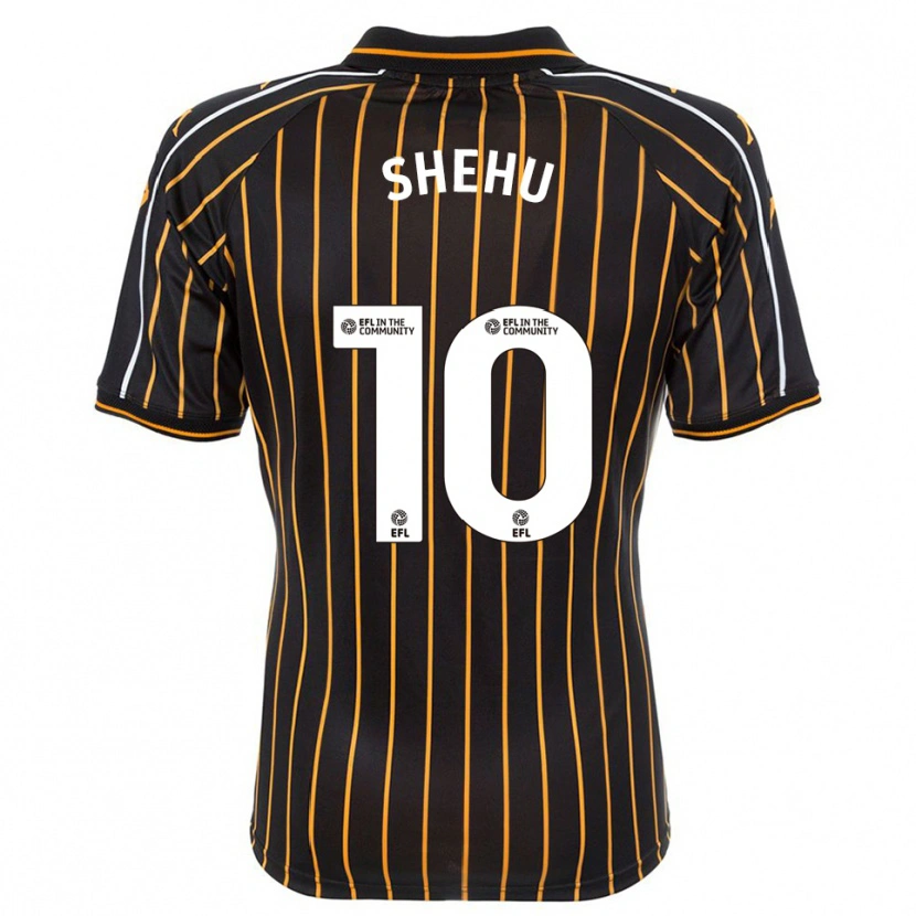 DanxenキッズAidon Shehu#10白 黒アウェイシャツ2025/26ジャージーユニフォーム