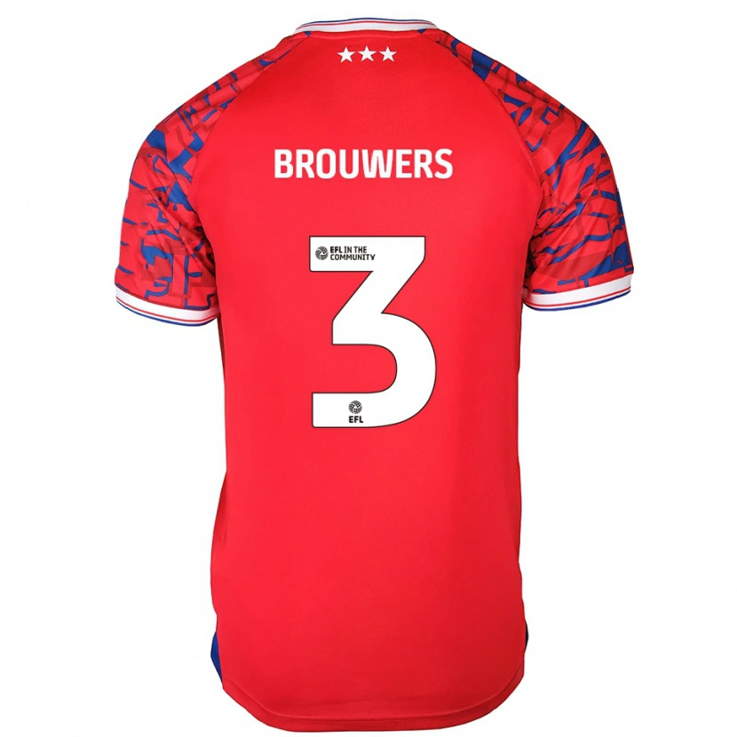 DanxenキッズSteve Brouwers#3赤 青アウェイシャツ2025/26ジャージーユニフォーム