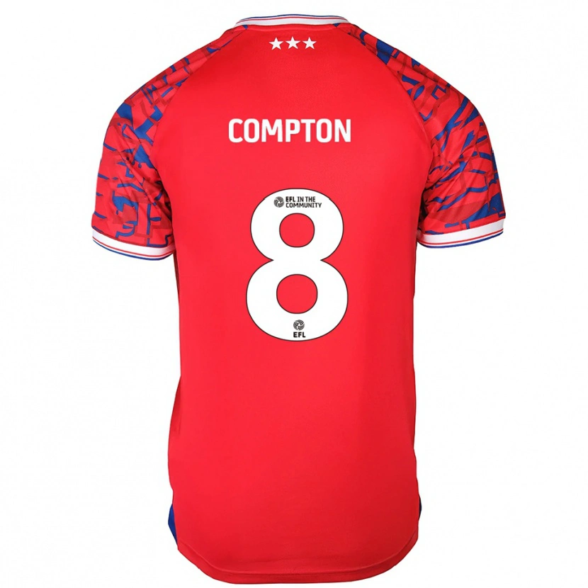 DanxenキッズCharlie Compton#8赤 青アウェイシャツ2025/26ジャージーユニフォーム