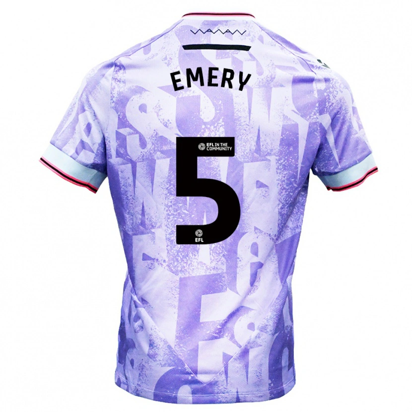 DanxenキッズJoe Emery#5ライラック 白アウェイシャツ2025/26ジャージーユニフォーム