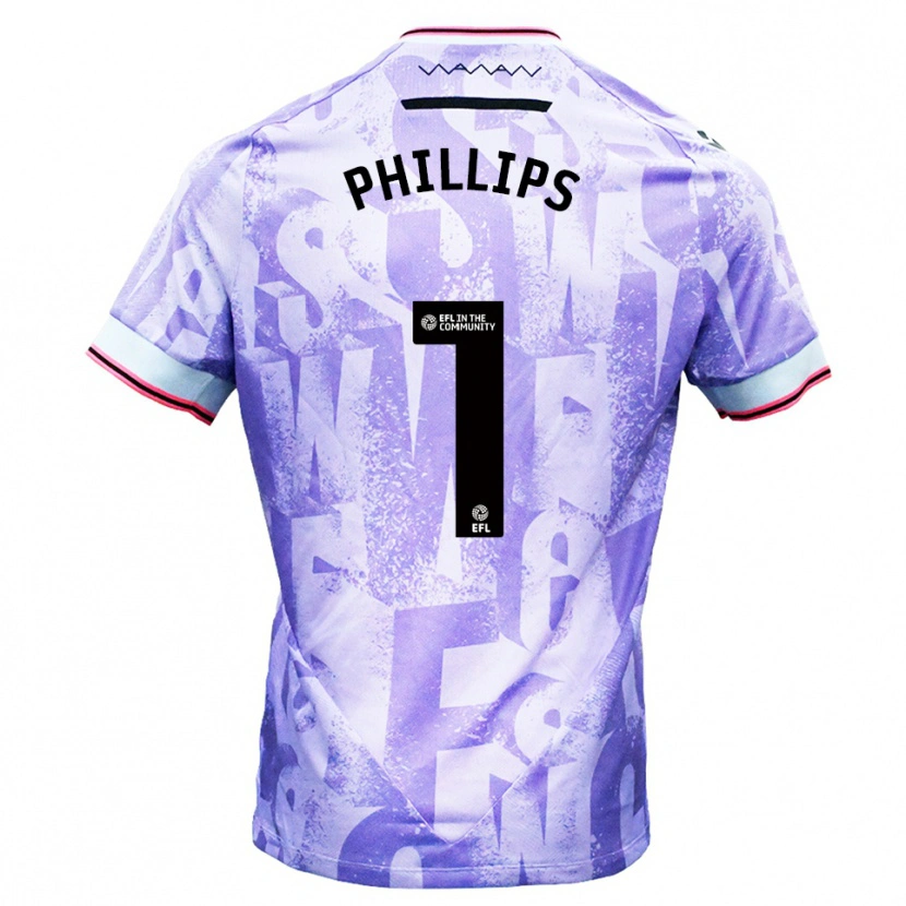 Danxenキッズジャック・フィリップス#1ライラック 白アウェイシャツ2025/26ジャージーユニフォーム