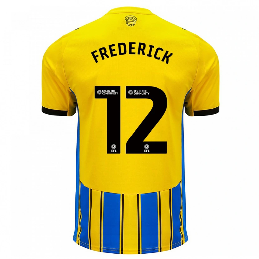 DanxenキッズCameron Frederick#12青 黄アウェイシャツ2025/26ジャージーユニフォーム