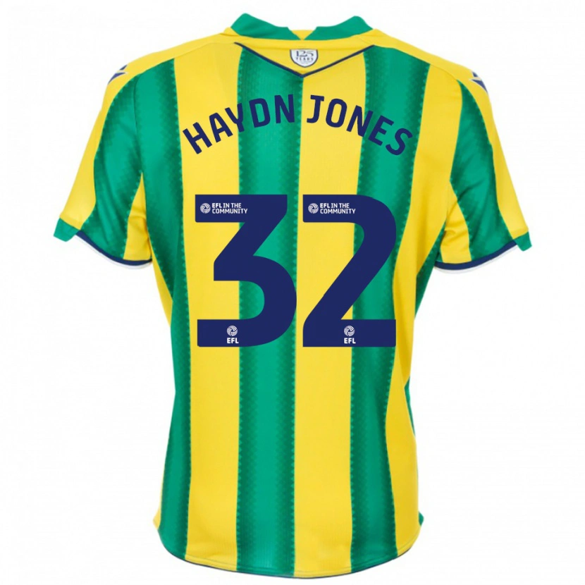 Danxenキッズマッケンジーハイドンジョーンズ#32黄 緑アウェイシャツ2025/26ジャージーユニフォーム