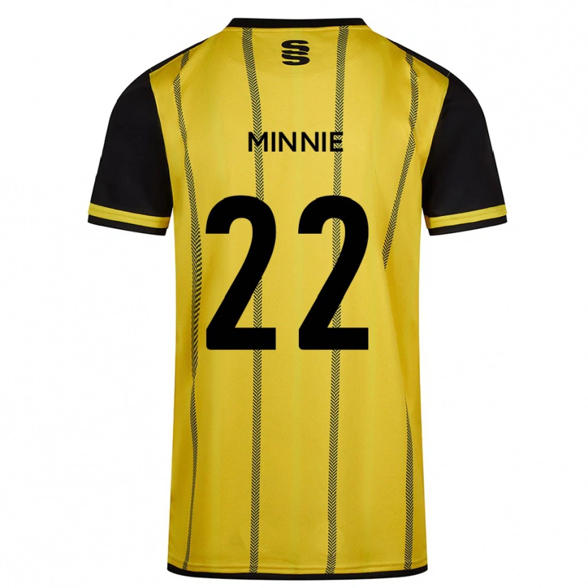 DanxenキッズMinnie Rogers#22黄 黒アウェイシャツ2025/26ジャージーユニフォーム