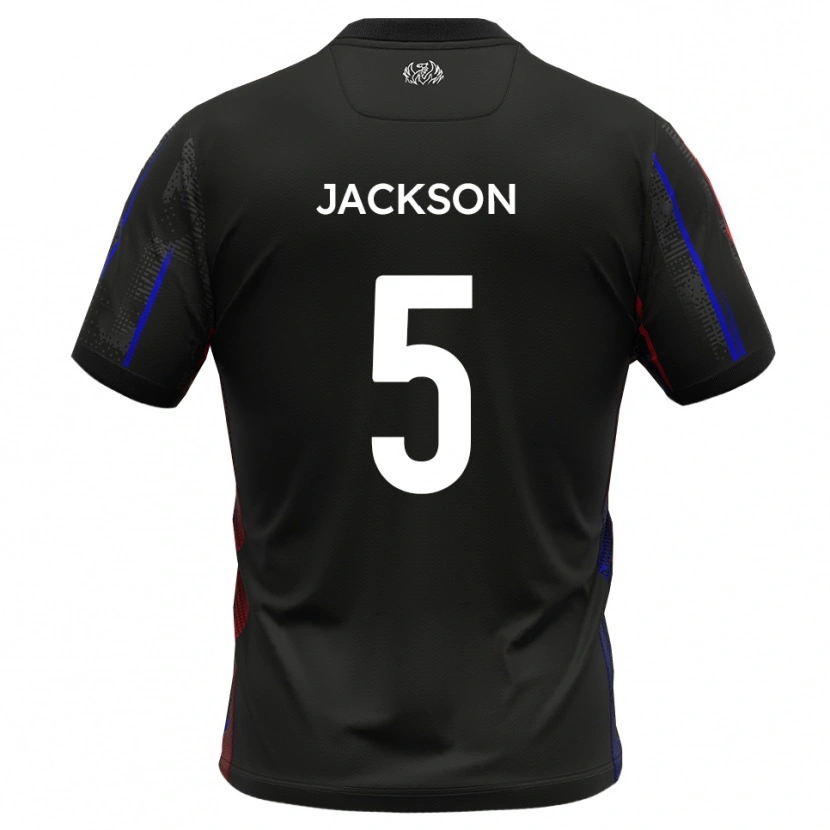 DanxenキッズBen Jackson#5黒 赤アウェイシャツ2025/26ジャージーユニフォーム