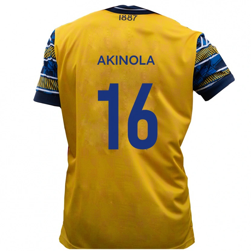 DanxenキッズTunji Akinola#16黄 黒アウェイシャツ2025/26ジャージーユニフォーム