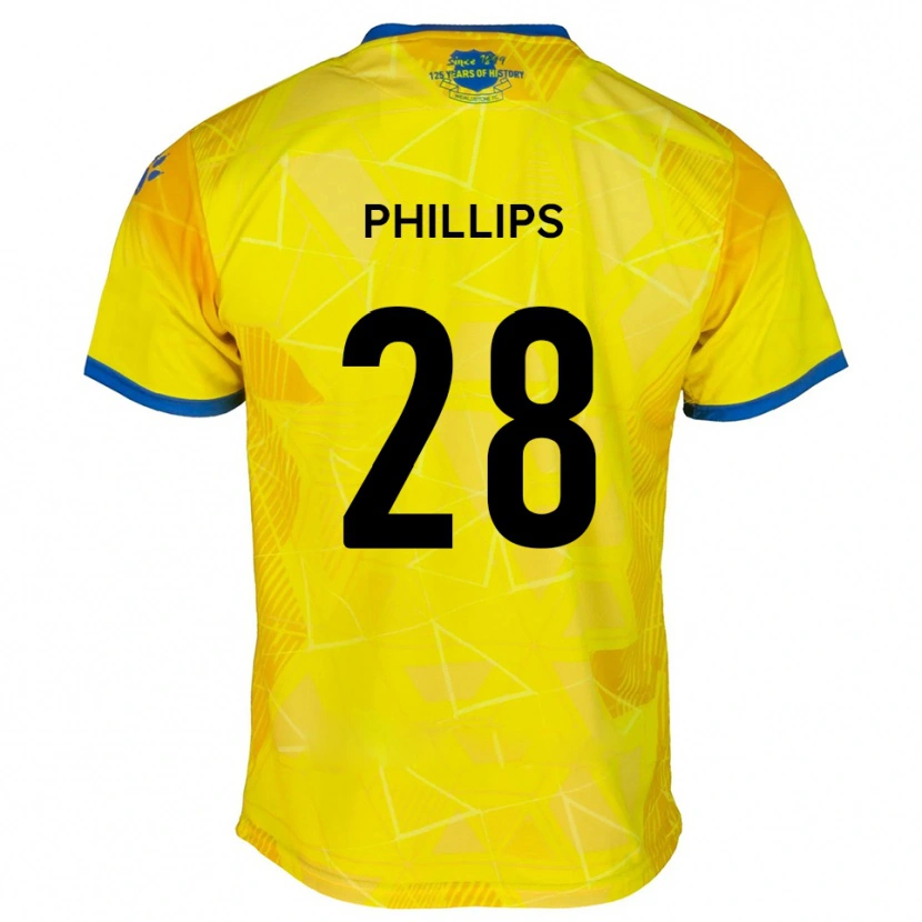 DanxenキッズDeclan Phillips#28黄 青アウェイシャツ2025/26ジャージーユニフォーム