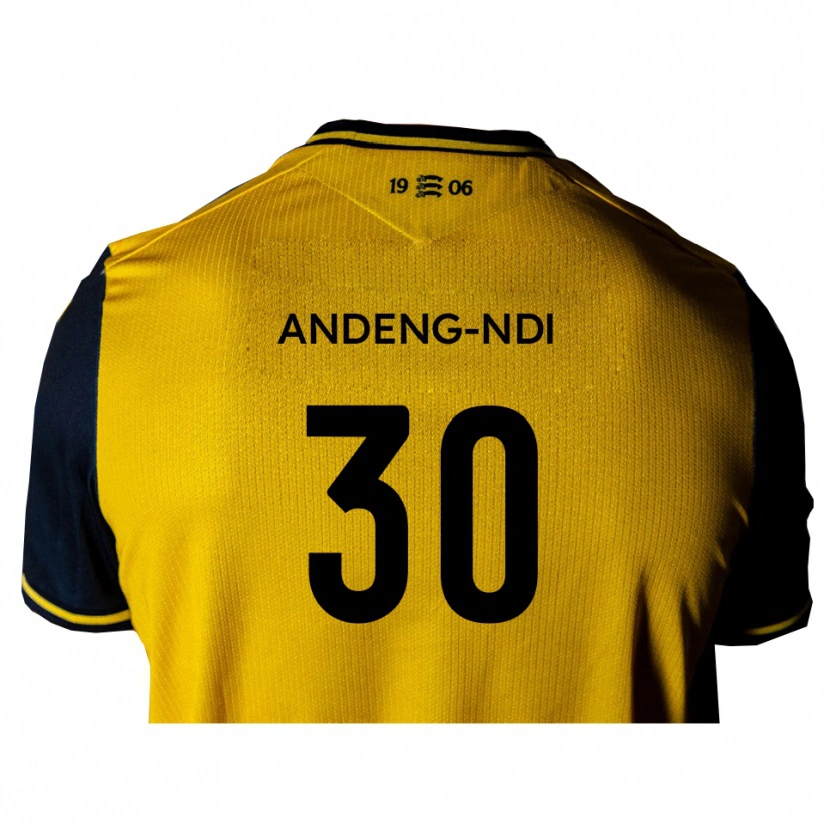 DanxenキッズCollin Andeng-Ndi#30黄 黒アウェイシャツ2025/26ジャージーユニフォーム