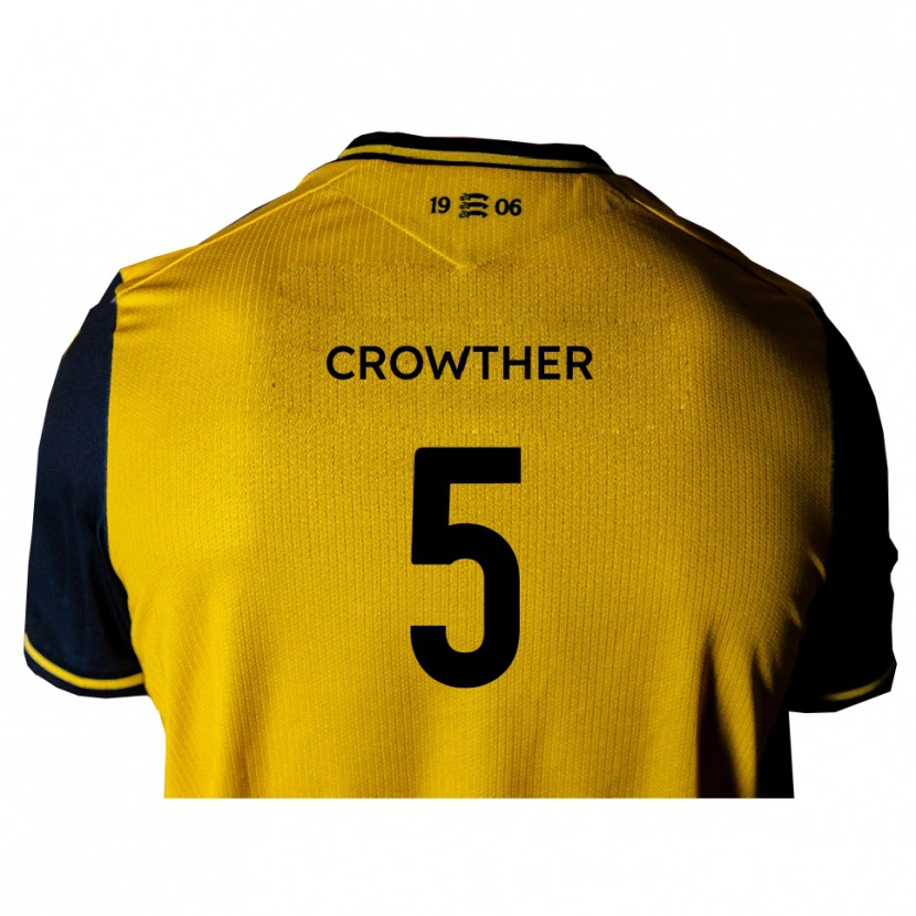 DanxenキッズAdam Crowther#5黄 黒アウェイシャツ2025/26ジャージーユニフォーム