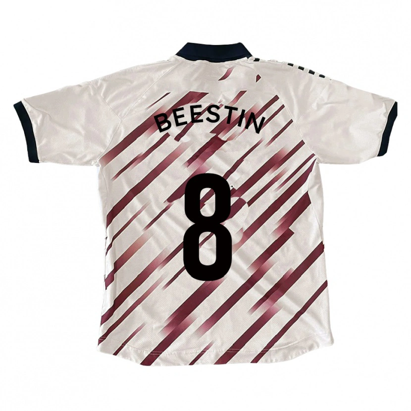 DanxenキッズAlfie Beestin#8白 赤アウェイシャツ2025/26ジャージーユニフォーム