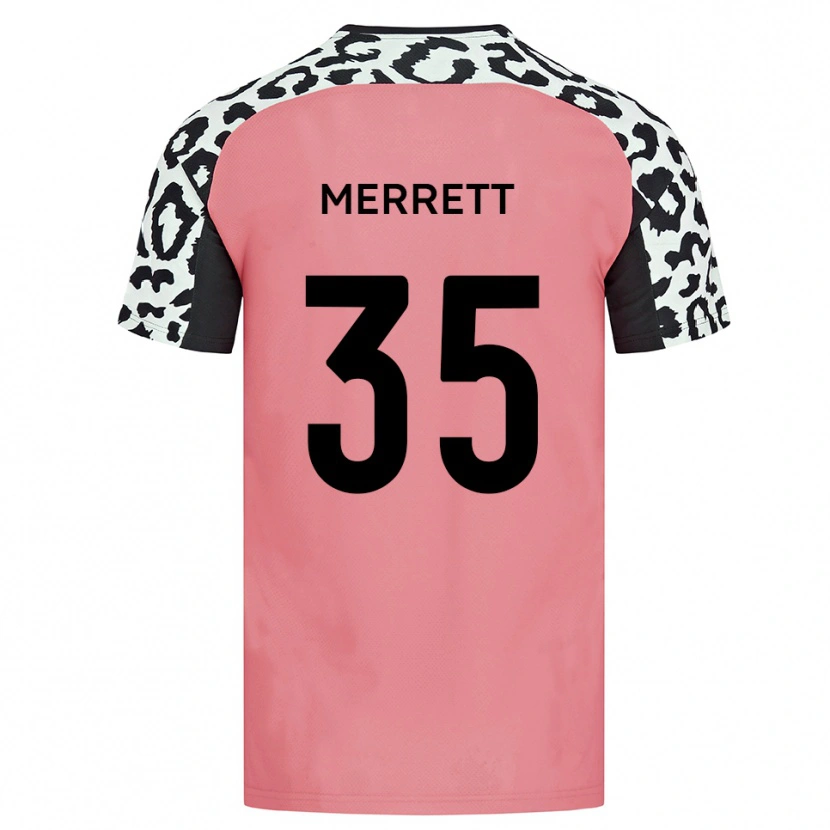 DanxenキッズWilliam Merrett#35ピンク 黒アウェイシャツ2025/26ジャージーユニフォーム