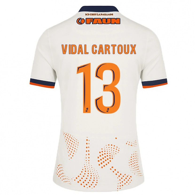 DanxenキッズNoah Vidal-Cartoux#13白 オレンジアウェイシャツ2025/26ジャージーユニフォーム