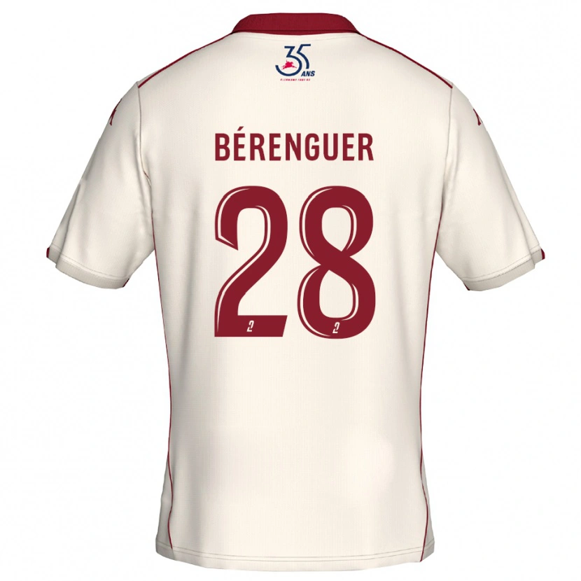 DanxenキッズCamille Bérenguer#28白 バーガンディアウェイシャツ2025/26ジャージーユニフォーム