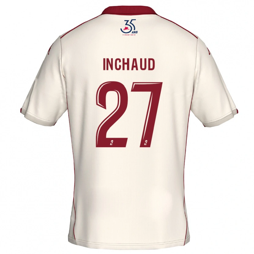 DanxenキッズMarks Inchaud#27白 バーガンディアウェイシャツ2025/26ジャージーユニフォーム