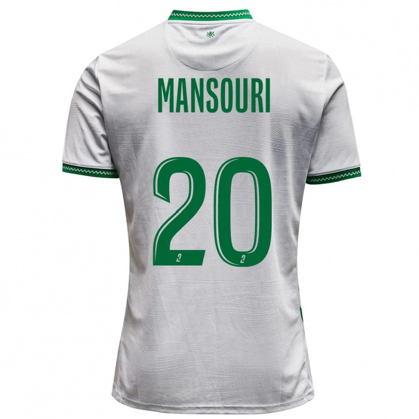 DanxenキッズIlyes Mansouri#20白 緑アウェイシャツ2025/26ジャージーユニフォーム