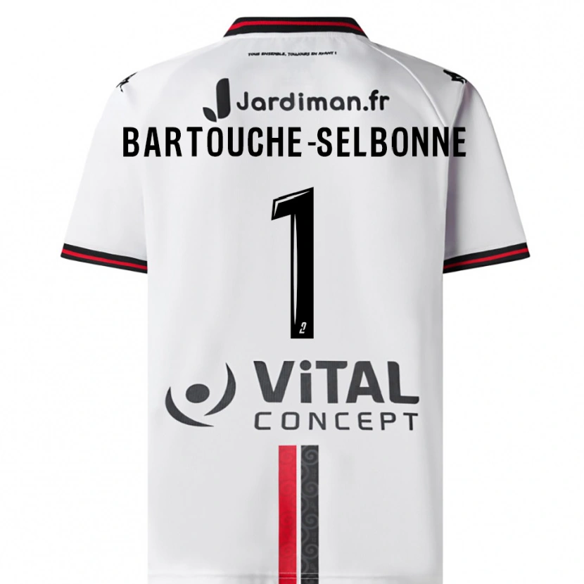 DanxenキッズTeddy Bartouche-Selbonne#1白 赤アウェイシャツ2025/26ジャージーユニフォーム
