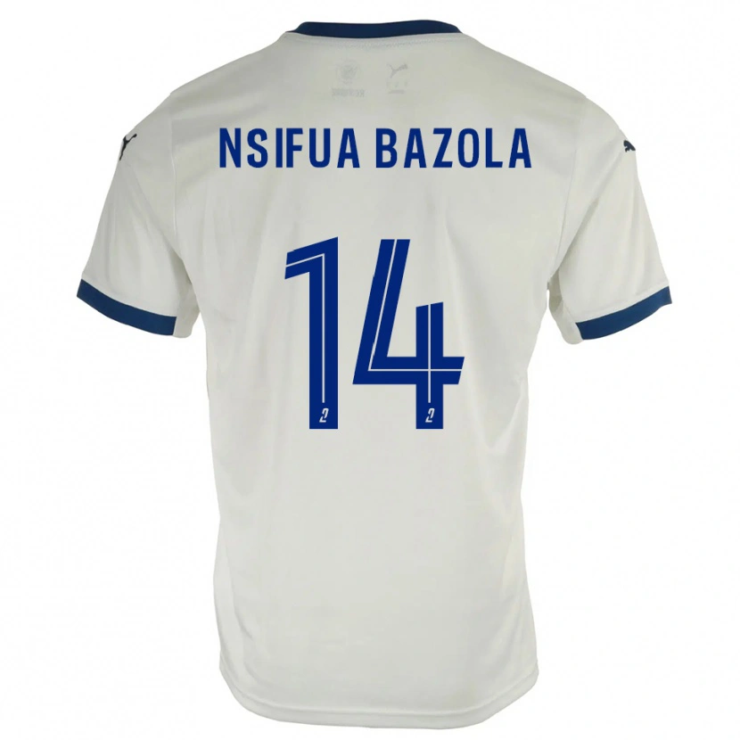 DanxenキッズPreston Nsifua Bazola#14白 青アウェイシャツ2025/26ジャージーユニフォーム