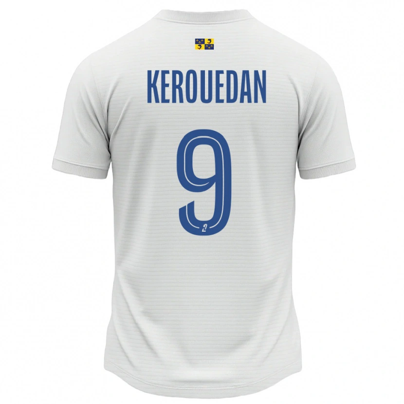 DanxenキッズAlan Kerouedan#9白 青アウェイシャツ2025/26ジャージーユニフォーム