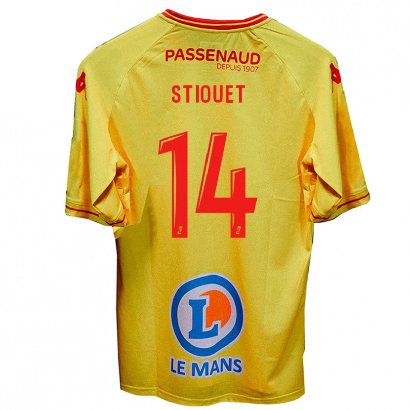 DanxenキッズAyoub Stiouet#14黄アウェイシャツ2025/26ジャージーユニフォーム