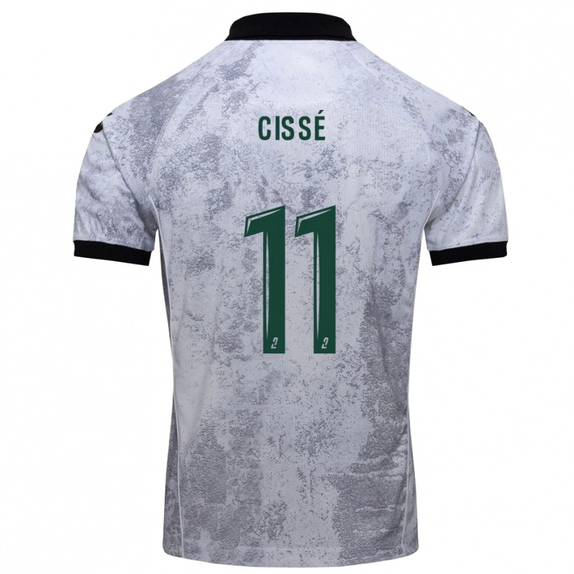 DanxenキッズKemo Cissé#11白 黒アウェイシャツ2025/26ジャージーユニフォーム
