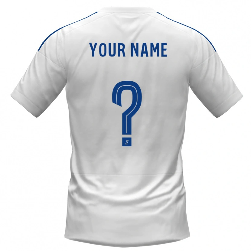 Danxenキッズあなたの名前#0白 青アウェイシャツ2025/26ジャージーユニフォーム