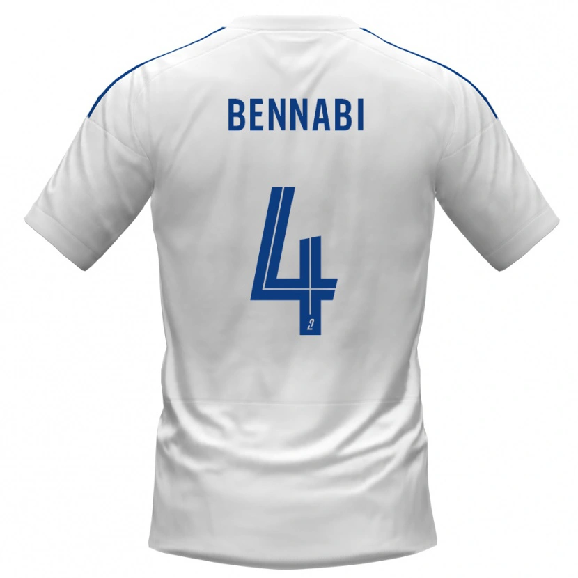 DanxenキッズRayan Bennabi#4白 青アウェイシャツ2025/26ジャージーユニフォーム