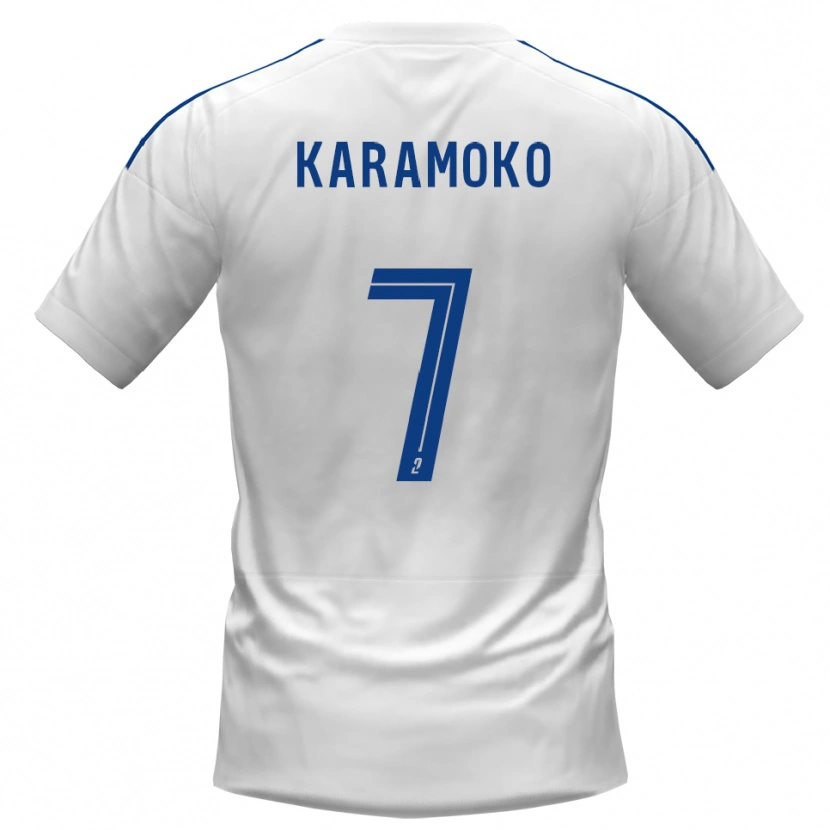 DanxenキッズIssiaka Karamoko#7白 青アウェイシャツ2025/26ジャージーユニフォーム