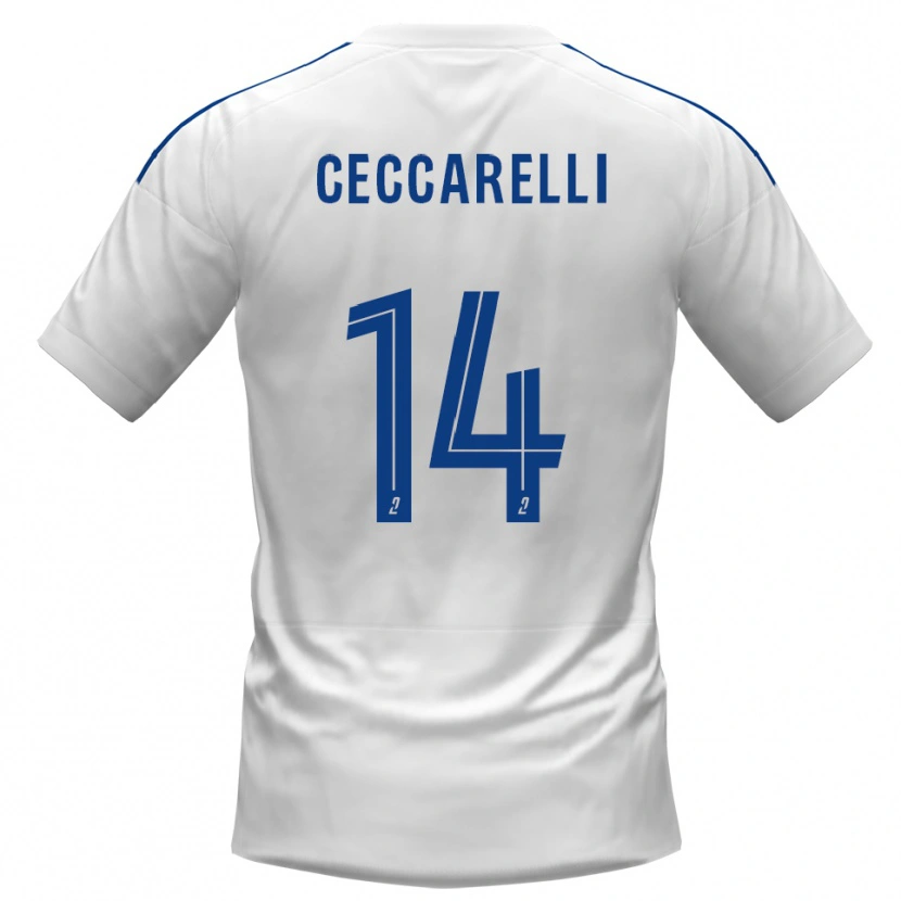 DanxenキッズGrégory Ceccarelli#14白 青アウェイシャツ2025/26ジャージーユニフォーム