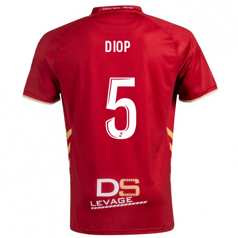 DanxenキッズAaron Diop#5バーガンディ 金アウェイシャツ2025/26ジャージーユニフォーム