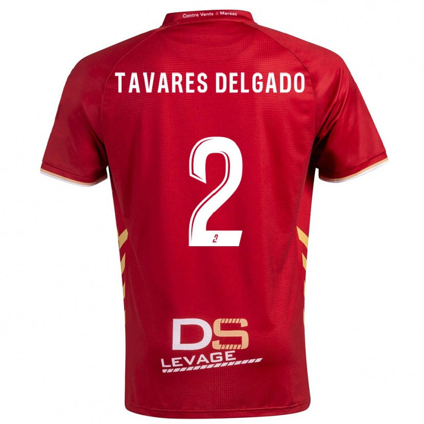 DanxenキッズRony Tavares Delgado#2バーガンディ 金アウェイシャツ2025/26ジャージーユニフォーム