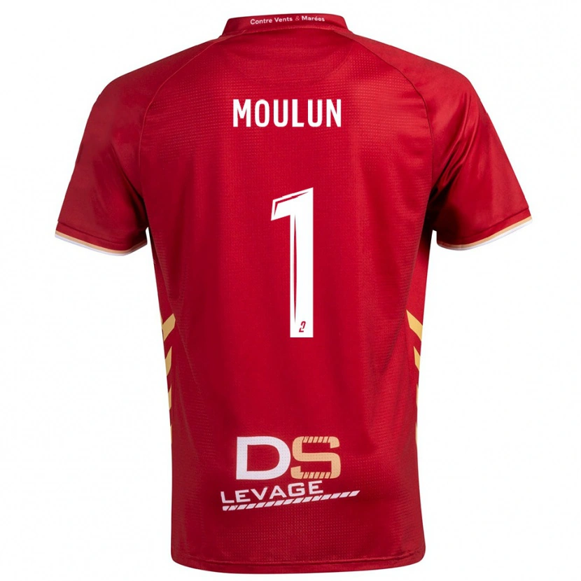DanxenキッズClément Moulun#1バーガンディ 金アウェイシャツ2025/26ジャージーユニフォーム