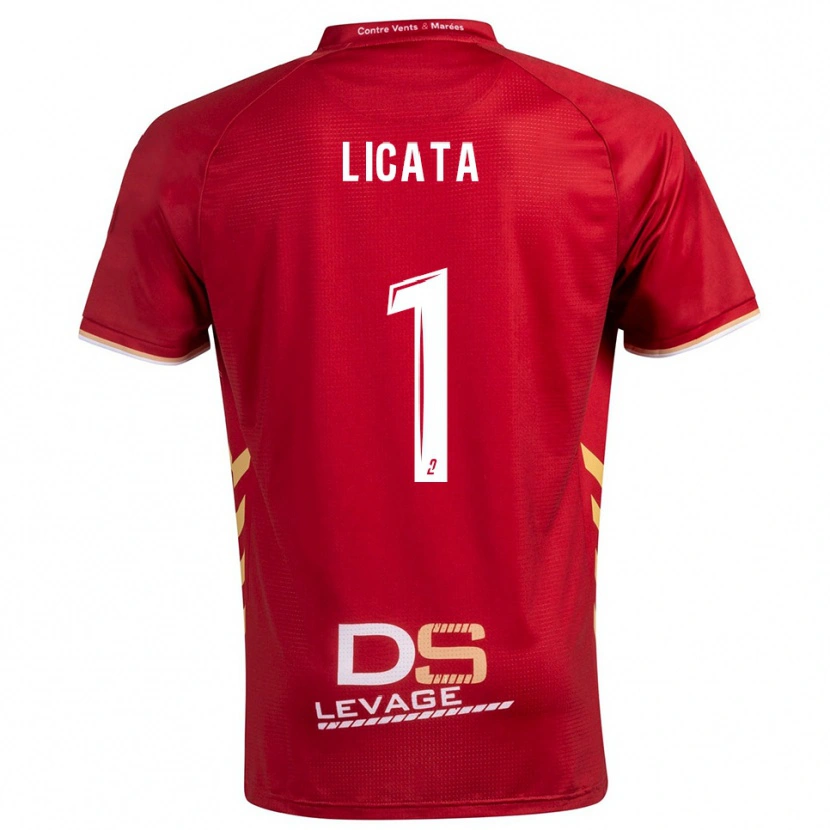 DanxenキッズRafael Licata#1バーガンディ 金アウェイシャツ2025/26ジャージーユニフォーム