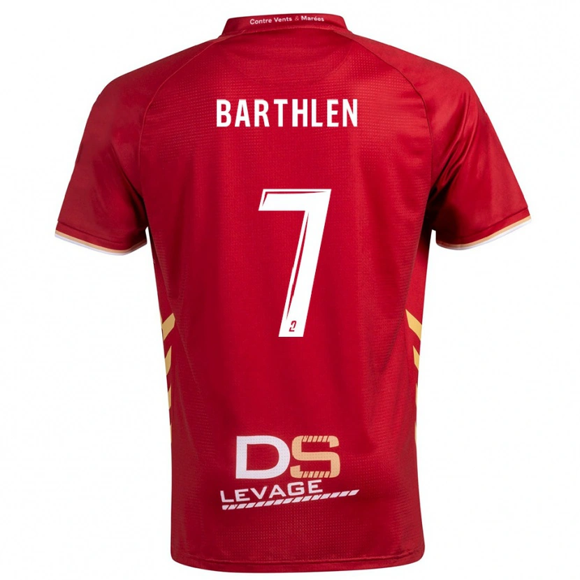 DanxenキッズLéo Barthlen#7バーガンディ 金アウェイシャツ2025/26ジャージーユニフォーム