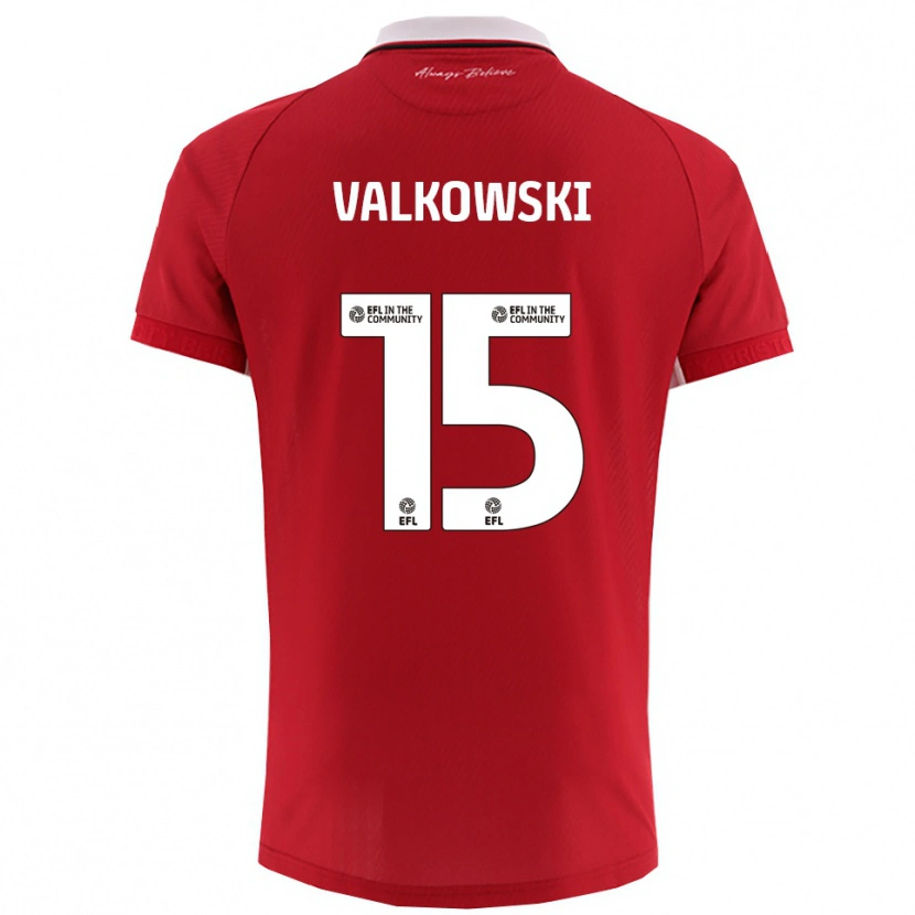 DanxenメンズPawel Valkowski#15赤 白ホームシャツ2025/26ジャージーユニフォーム