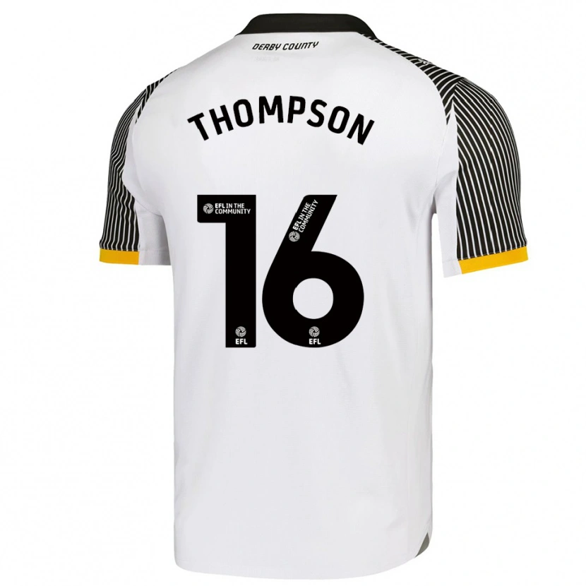 DanxenメンズLiam Thompson#16白 黒ホームシャツ2025/26ジャージーユニフォーム