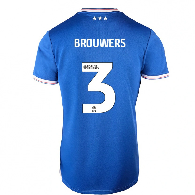 DanxenメンズSteve Brouwers#3青 白ホームシャツ2025/26ジャージーユニフォーム