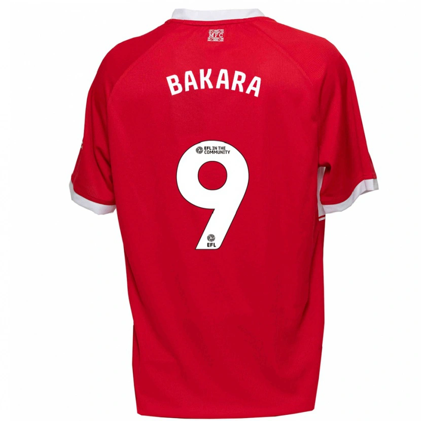 DanxenメンズHakeem Bakara#9赤 白ホームシャツ2025/26ジャージーユニフォーム