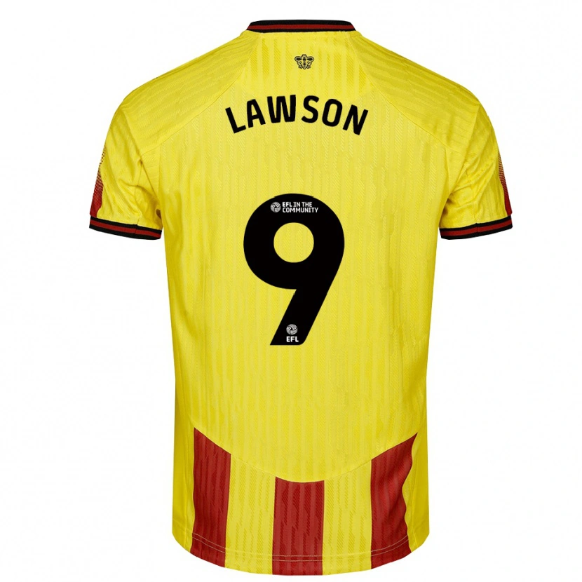 DanxenメンズJonathan Lawson#9黄 赤ホームシャツ2025/26ジャージーユニフォーム