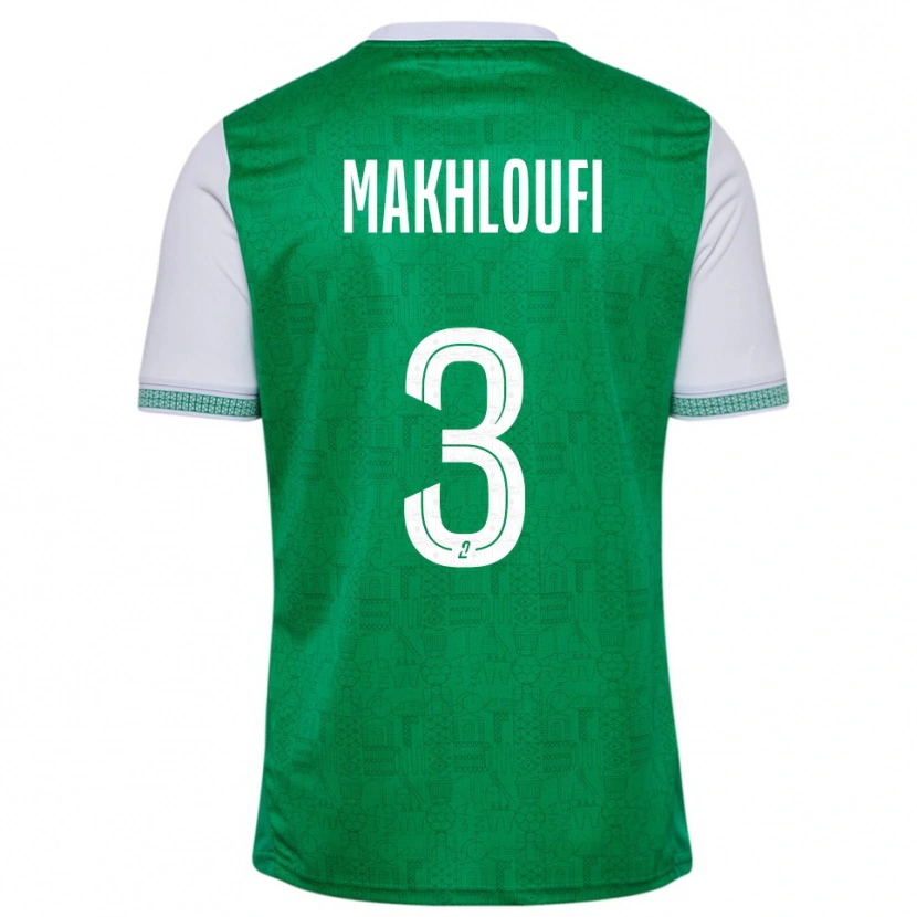 DanxenメンズMaedine Makhloufi#3緑 白ホームシャツ2025/26ジャージーユニフォーム