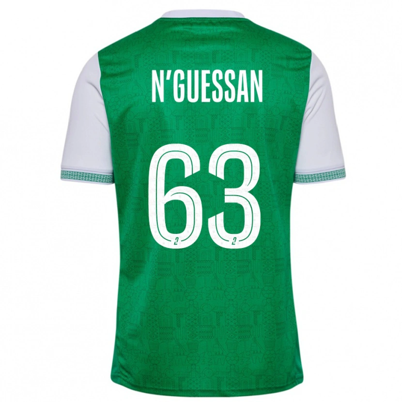 DanxenメンズDjylian N'guessan#63緑 白ホームシャツ2025/26ジャージーユニフォーム