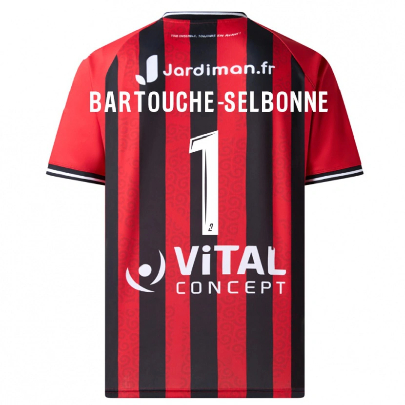 DanxenメンズTeddy Bartouche-Selbonne#1赤 黒ホームシャツ2025/26ジャージーユニフォーム