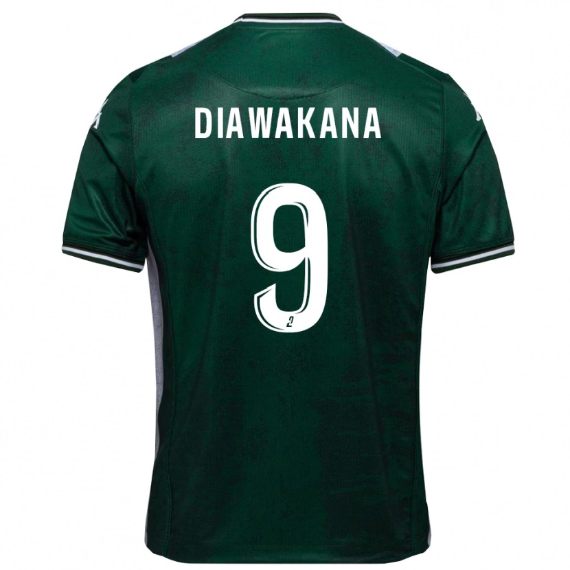 DanxenメンズMalik Diawakana#9緑 白ホームシャツ2025/26ジャージーユニフォーム
