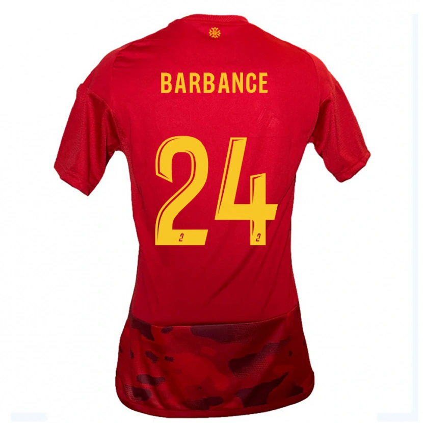 DanxenメンズSolène Barbance#24赤 黄ホームシャツ2025/26ジャージーユニフォーム
