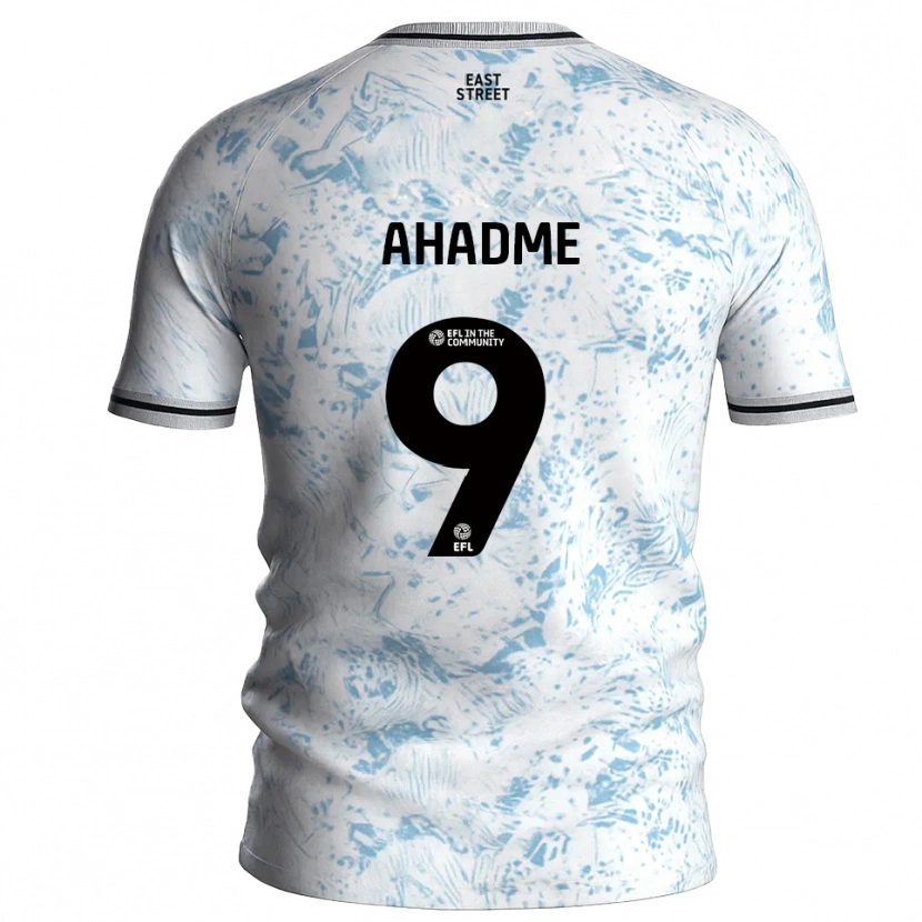 DanxenメンズGassan Ahadme#9白 水色アウェイシャツ2025/26ジャージーユニフォーム