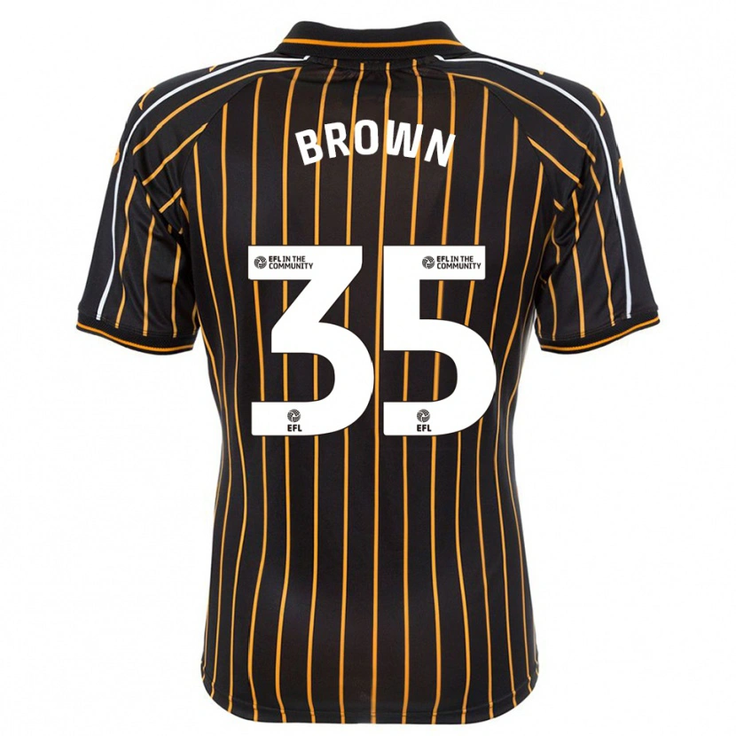 Danxenメンズファレル・ブラウン#35白 黒アウェイシャツ2025/26ジャージーユニフォーム