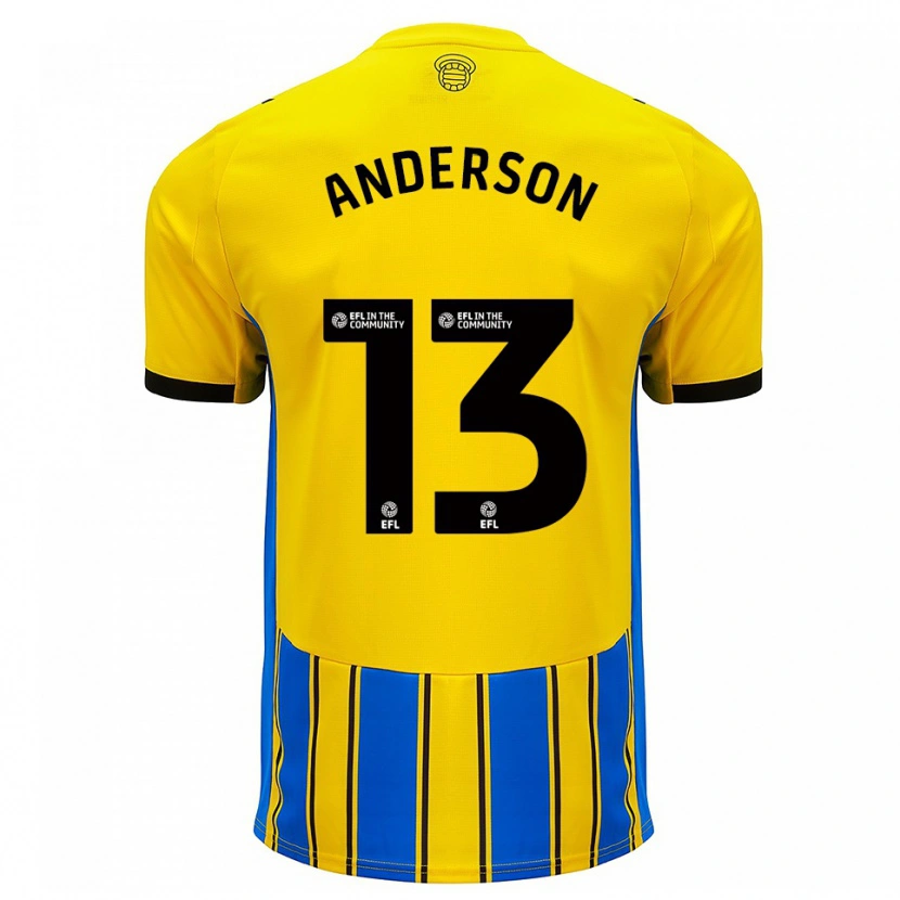 DanxenメンズCalum Anderson#13青 黄アウェイシャツ2025/26ジャージーユニフォーム