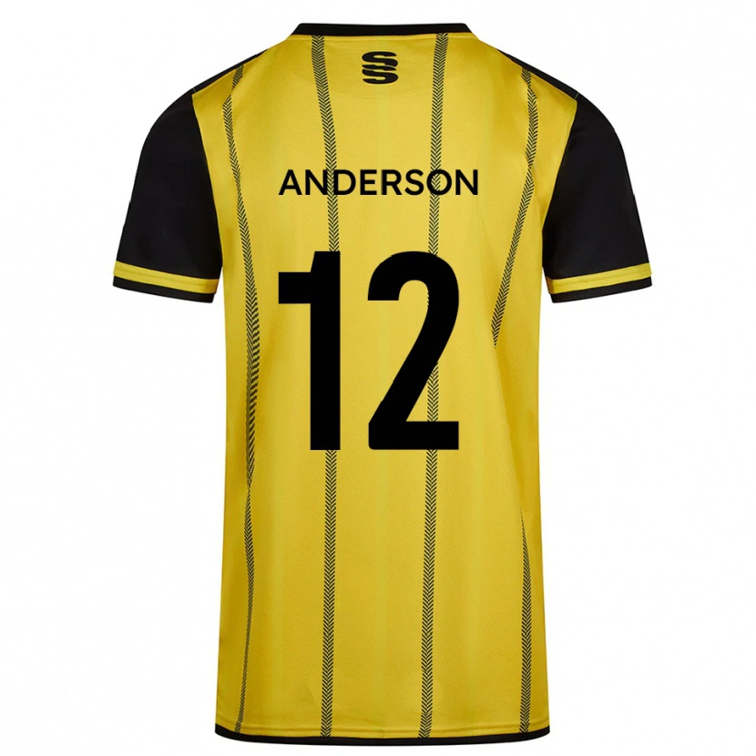 DanxenメンズZea Anderson#12黄 黒アウェイシャツ2025/26ジャージーユニフォーム