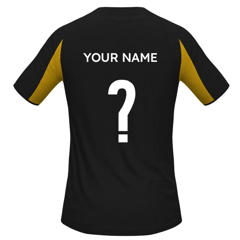 Danxenメンズあなたの名前#0黒 黄アウェイシャツ2025/26ジャージーユニフォーム