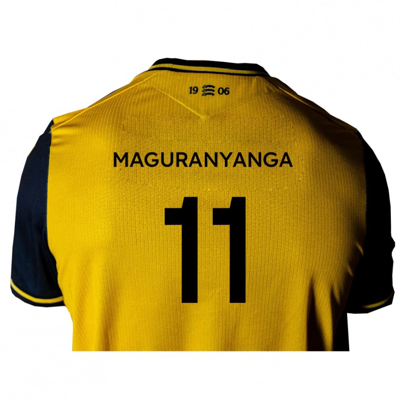 DanxenメンズSisanda Maguranyanga#11黄 黒アウェイシャツ2025/26ジャージーユニフォーム